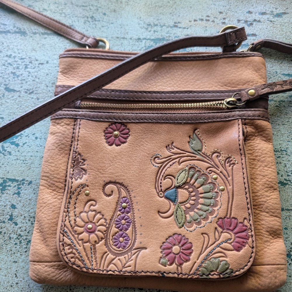 Fossil embossed mini crossbody